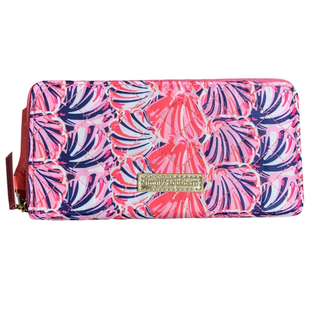 NWT Simply Southern orange shell quilted multi pocket zip around wallet w/ strap